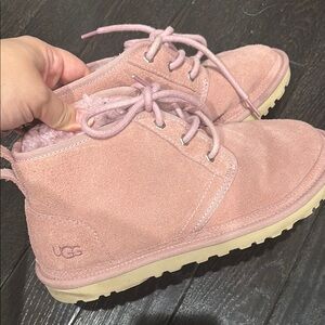 UGG Pink Boots with Suede Upper and Casual Design
